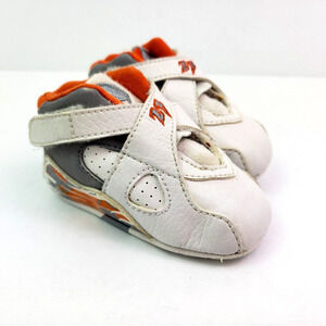 Nike Air Jordan Retro 8 Infant Baby Size 3c White Gray Orange Crib Shoes